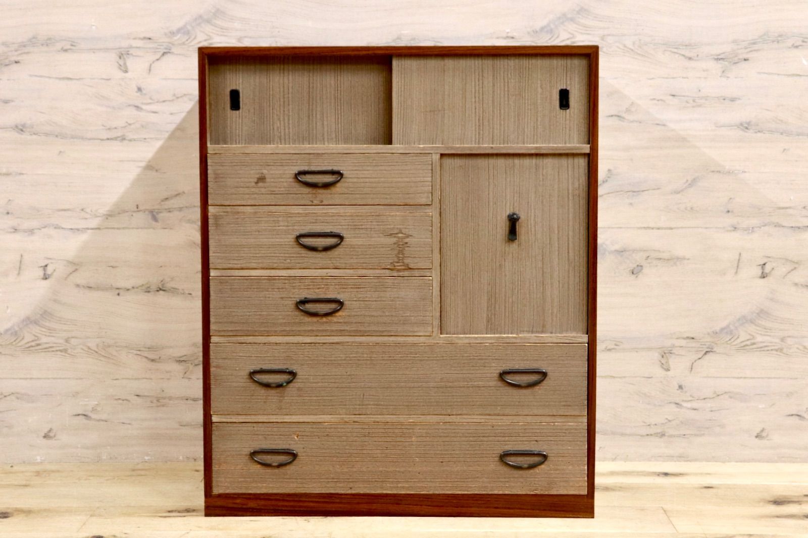 GMIK441A○時代箪笥 整理箪笥 引出し収納家具 和家具 昭和レトロ 和 GMIK441A○時代箪笥 整理箪笥 引出し収納家具 和家具 昭和レトロ 和