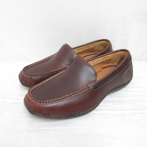 ティンバーランド Timberland スマート コンフォート レザー ローファー スリッポン ドライビング シューズ 7 W 25 cm 茶 ブラウン 靴 き