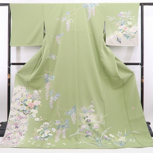 ❁tomihisa❁新品 本加賀友禅 金丸修一 落款 着物 正絹 仕付け糸付”着