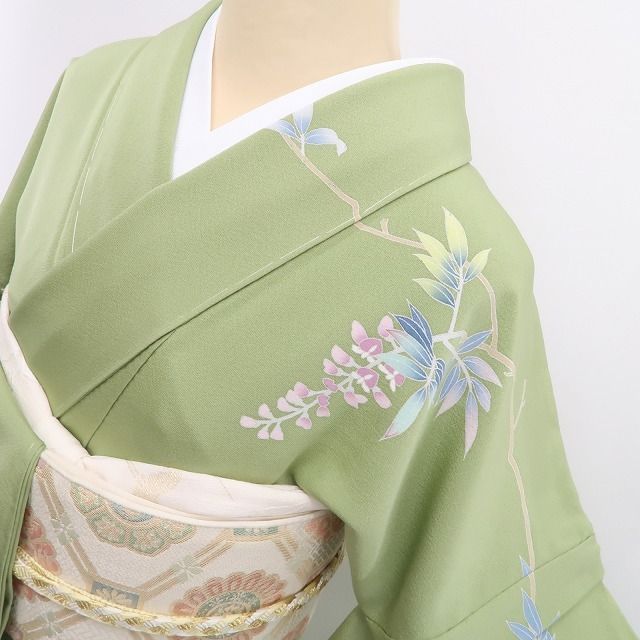 ❁tomihisa❁新品 本加賀友禅 金丸修一 落款 着物 正絹 仕付け糸付”着