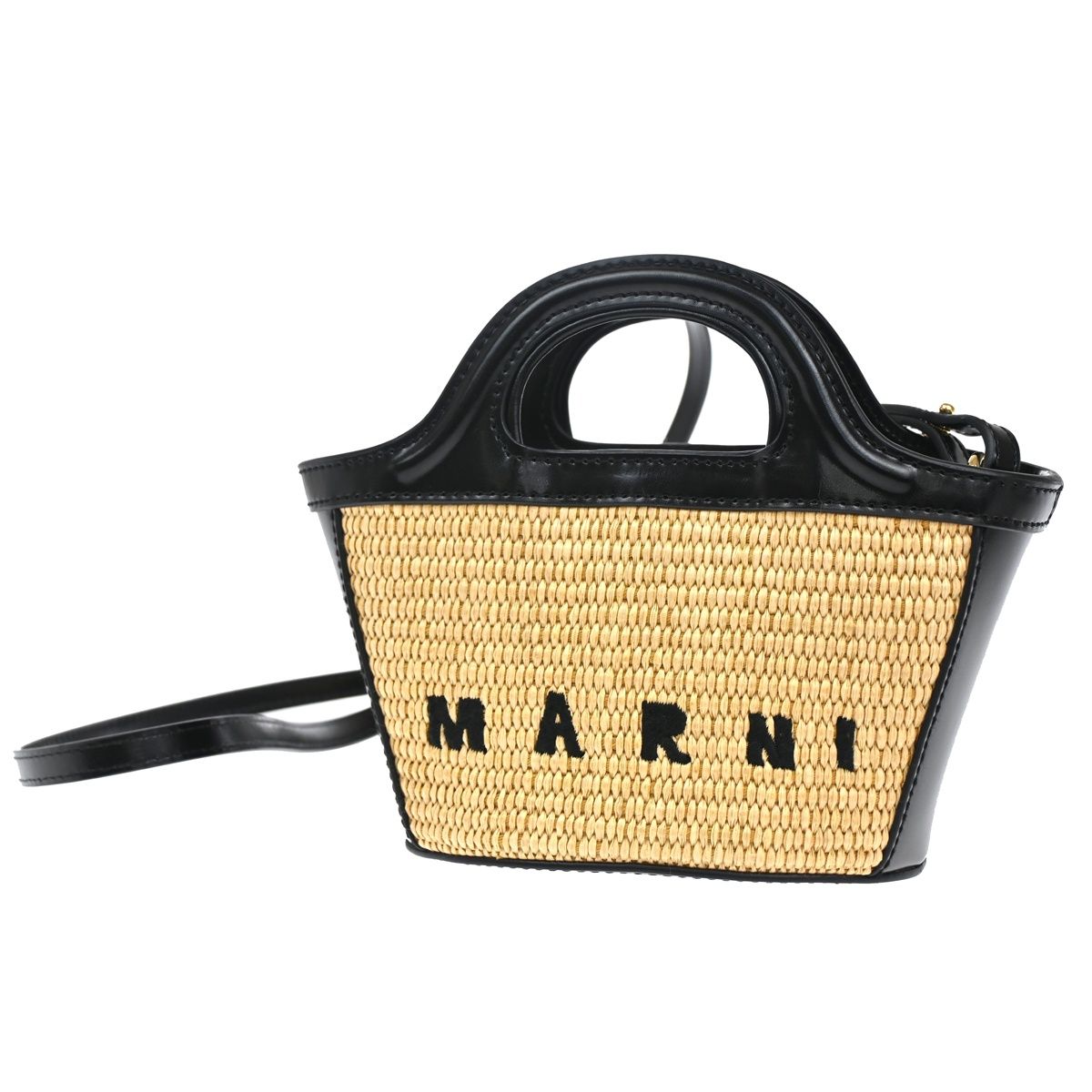 MARNI マルニ ハンド ショルダーバッグ 2WAY トロピカリア マイクロバッグ カゴバッグ ブラック 31BS339