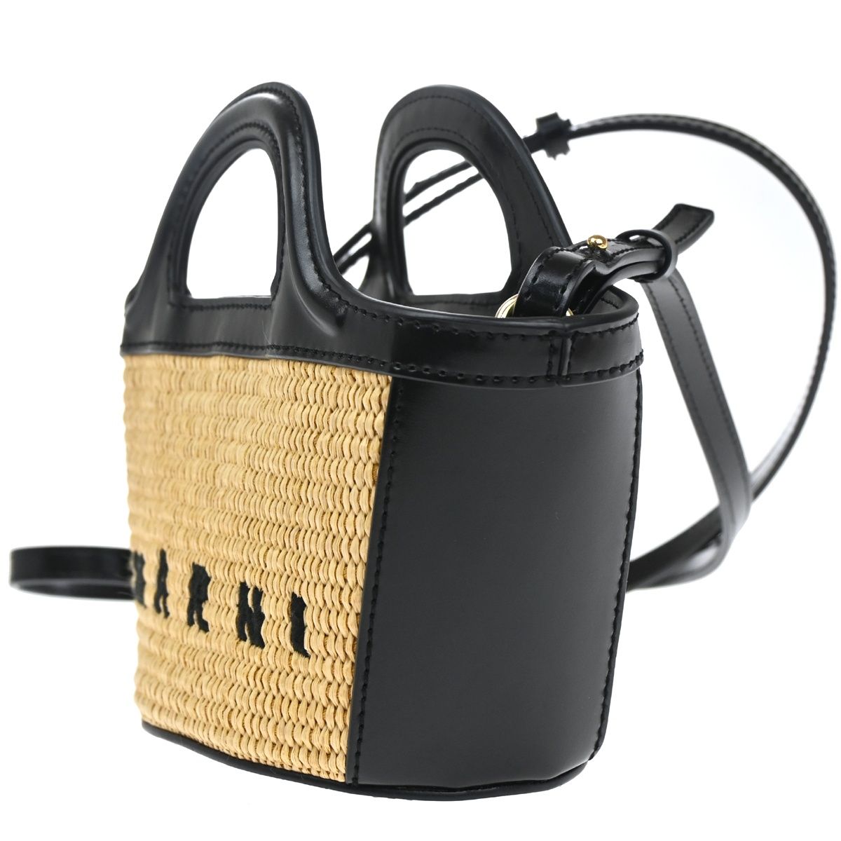 MARNI マルニ ハンド ショルダーバッグ 2 WAY トロピカリア マイクロバッグ カゴバッグ ブラック 31 BS 339