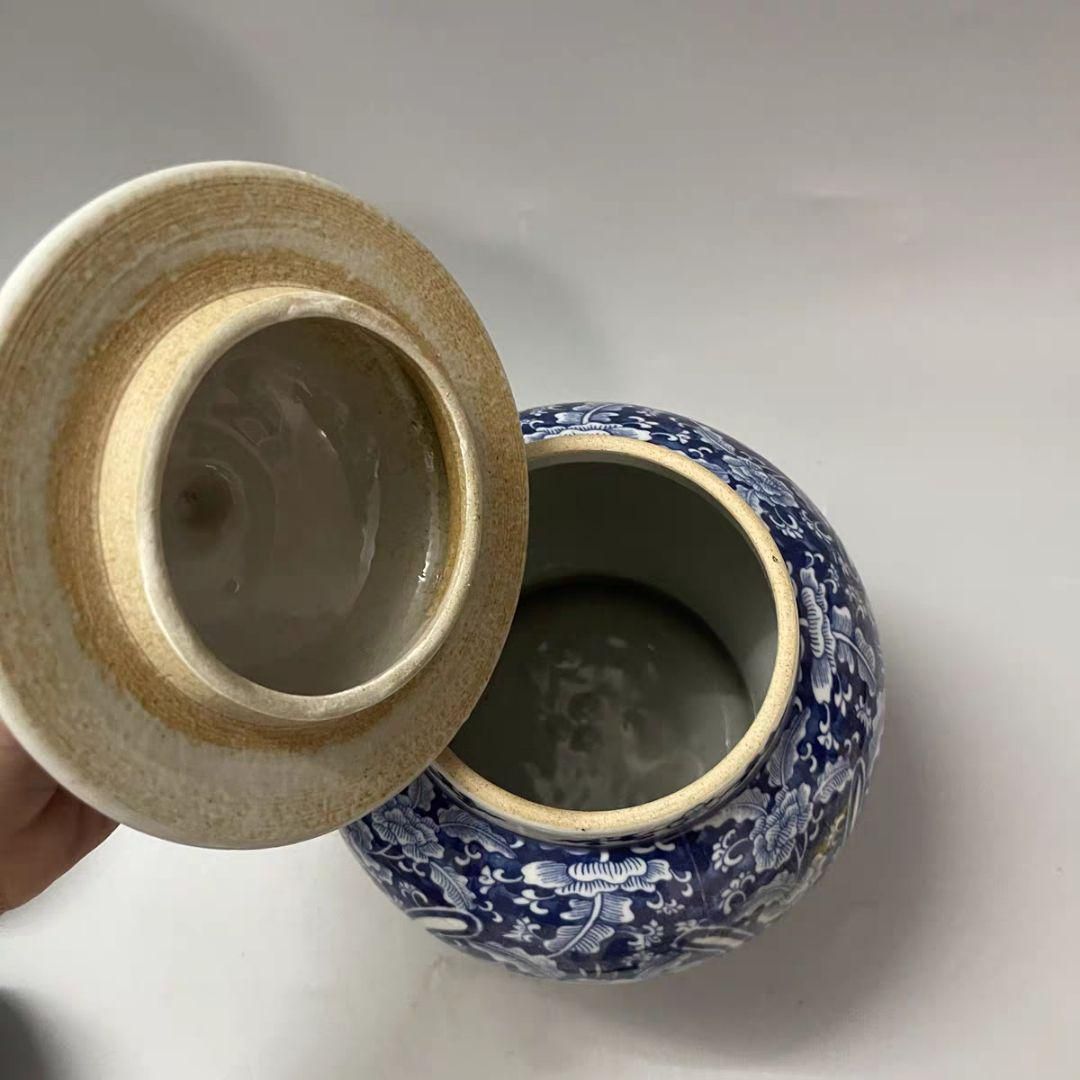 清末期青花磁器将軍壺 景徳鎮 陶磁器 装飾品 現代工芸品 美術