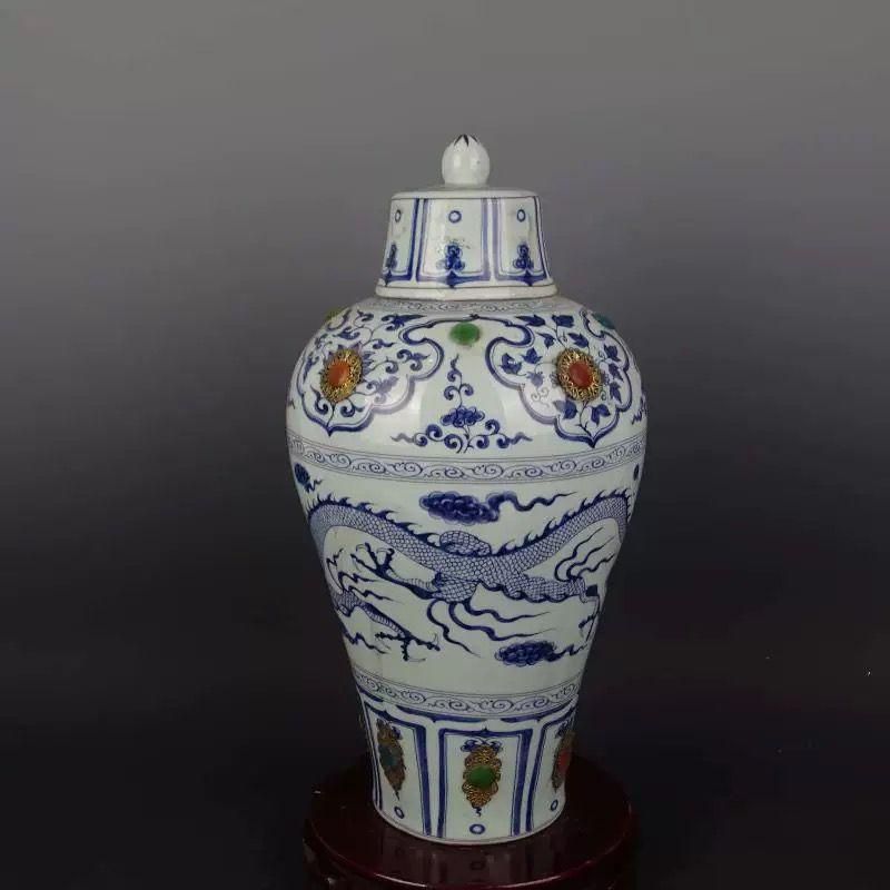 元青花雲竜紋梅瓶 賞物観賞瓶 現代工芸品 陶磁器 装飾品 花瓶 花器