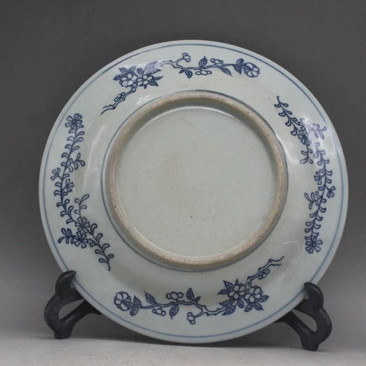 清乾隆青花双鳳紋磁器皿 景徳鎮 陶磁器 装飾品 現代工芸品 美術品 置物