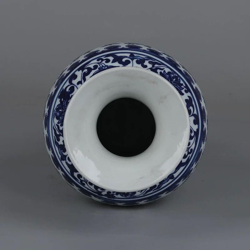 枝蓮紋瓶 工芸品 陶磁器 装飾品 花瓶 花器 美術品 置物 陶芸 賞物観賞