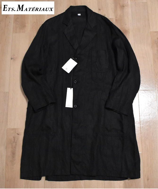 ETS.MATERIAUX フレンチ ワーク リネン カバーコート 2 定価5万3900円 マテリオ