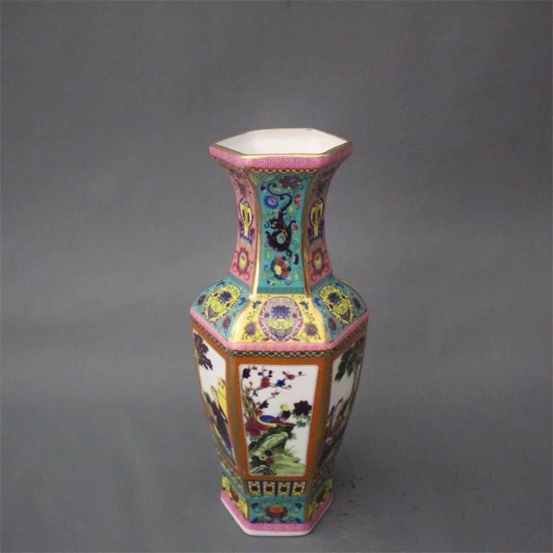 蒔絵琺瑯の六方花瓶 景徳鎮 陶磁器 装飾品 現代工芸品 美術品 置物 琺瑯彩絡枝花卉花瓶 景徳鎮 陶磁器 装飾品 現代工芸品 置物 - メルカリ