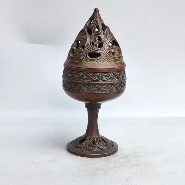 銅 細工 博山炉 禅意香炉 茶室香炉 装飾品 工芸品 置物 - メルカリ