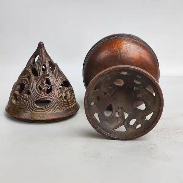 銅 細工 博山炉 禅意香炉 茶室香炉 装飾品 工芸品 置物 - メルカリ