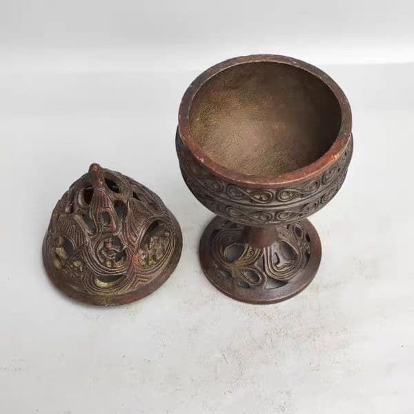 銅 細工 博山炉 禅意香炉 茶室香炉 装飾品 工芸品 置物 - メルカリ