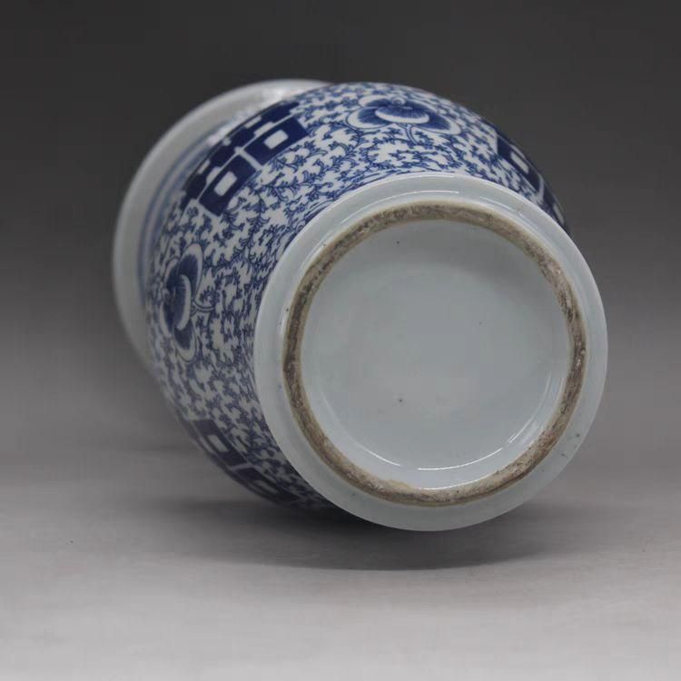 青花双喜 花瓶 賞物観賞瓶 景徳鎮 陶磁器 装飾品 現代工芸品 美術品