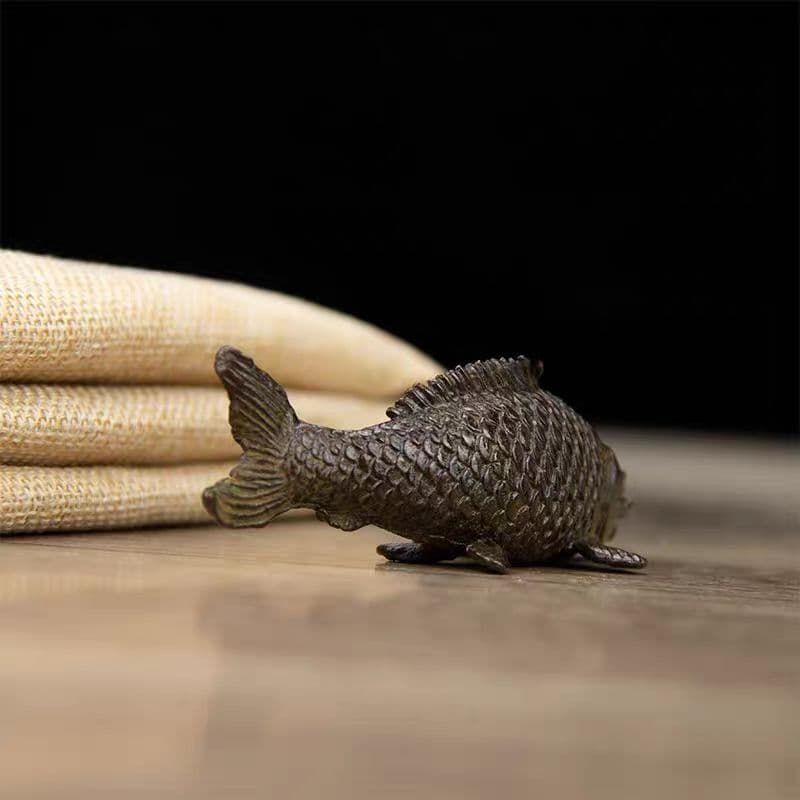 銅細工 鯉 茶寵 茶台 装飾品 工芸品 美術品 置物 - メルカリ