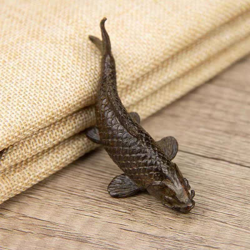 銅細工 鯉 茶寵 茶台 装飾品 工芸品 美術品 置物 - メルカリ