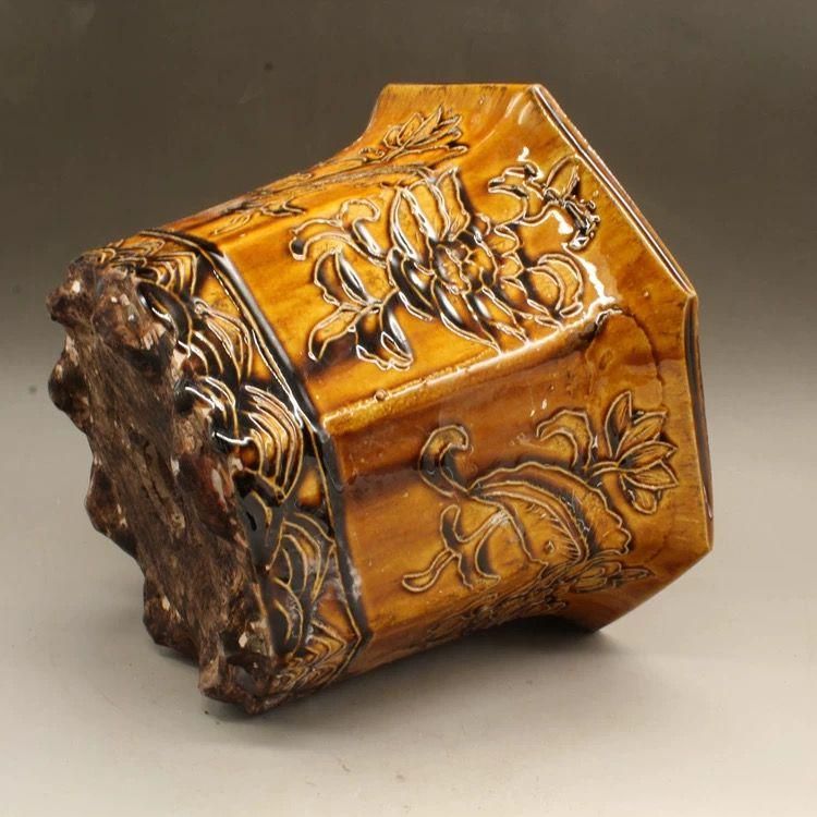 黄釉の八方鉢 盆栽鉢 山野草鉢 多肉植物 植木鉢 小品大品盆栽鉢 陶器鉢