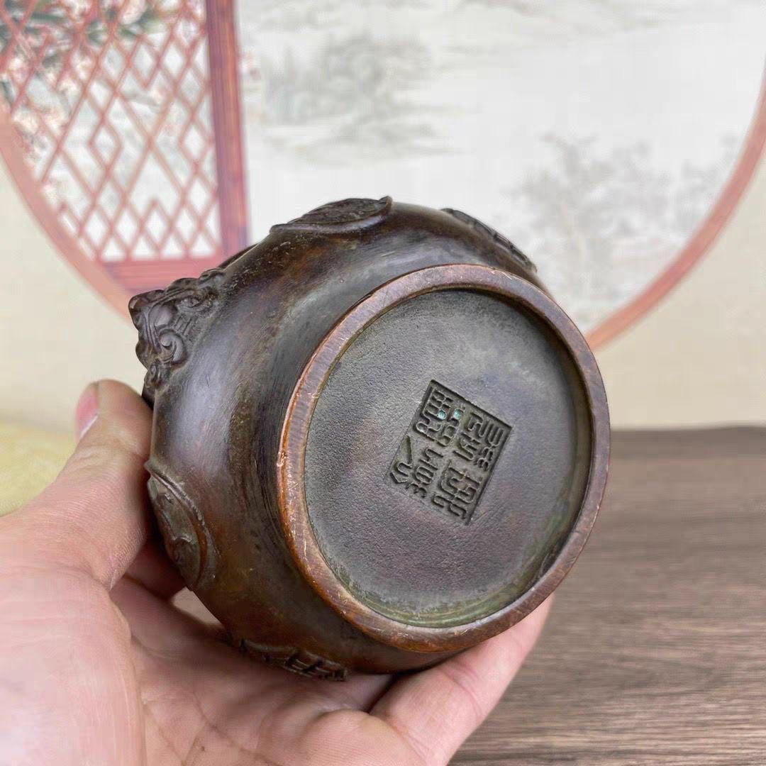 銅細工 四神獣卦香炉 仏堂香炉 香道具 装飾品 工芸品 美術品 銅細工 四神獣 八卦炉 香道具 工芸品 美術品 置物