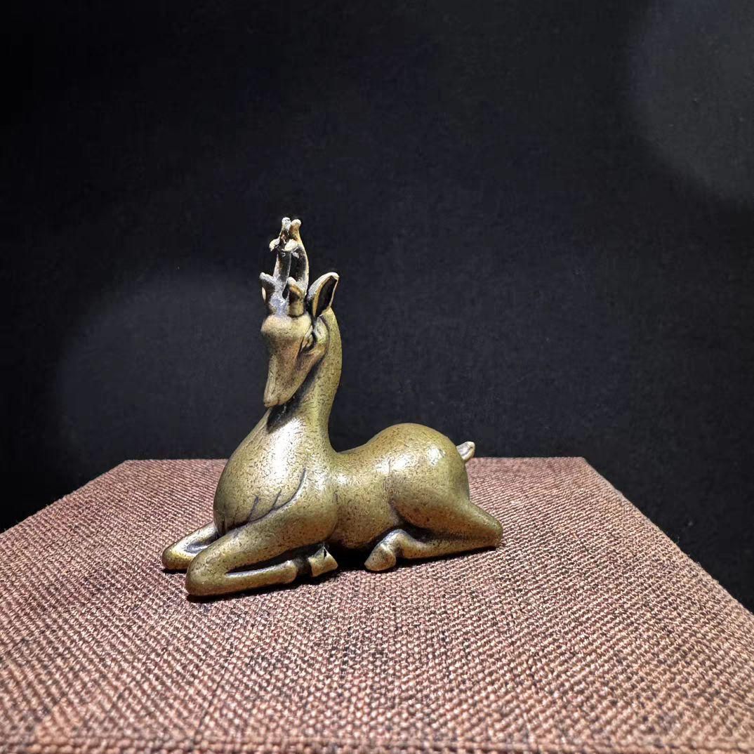 銅製 梅花鹿 茶台 茶寵 装飾品 工芸品 美術品 - メルカリ