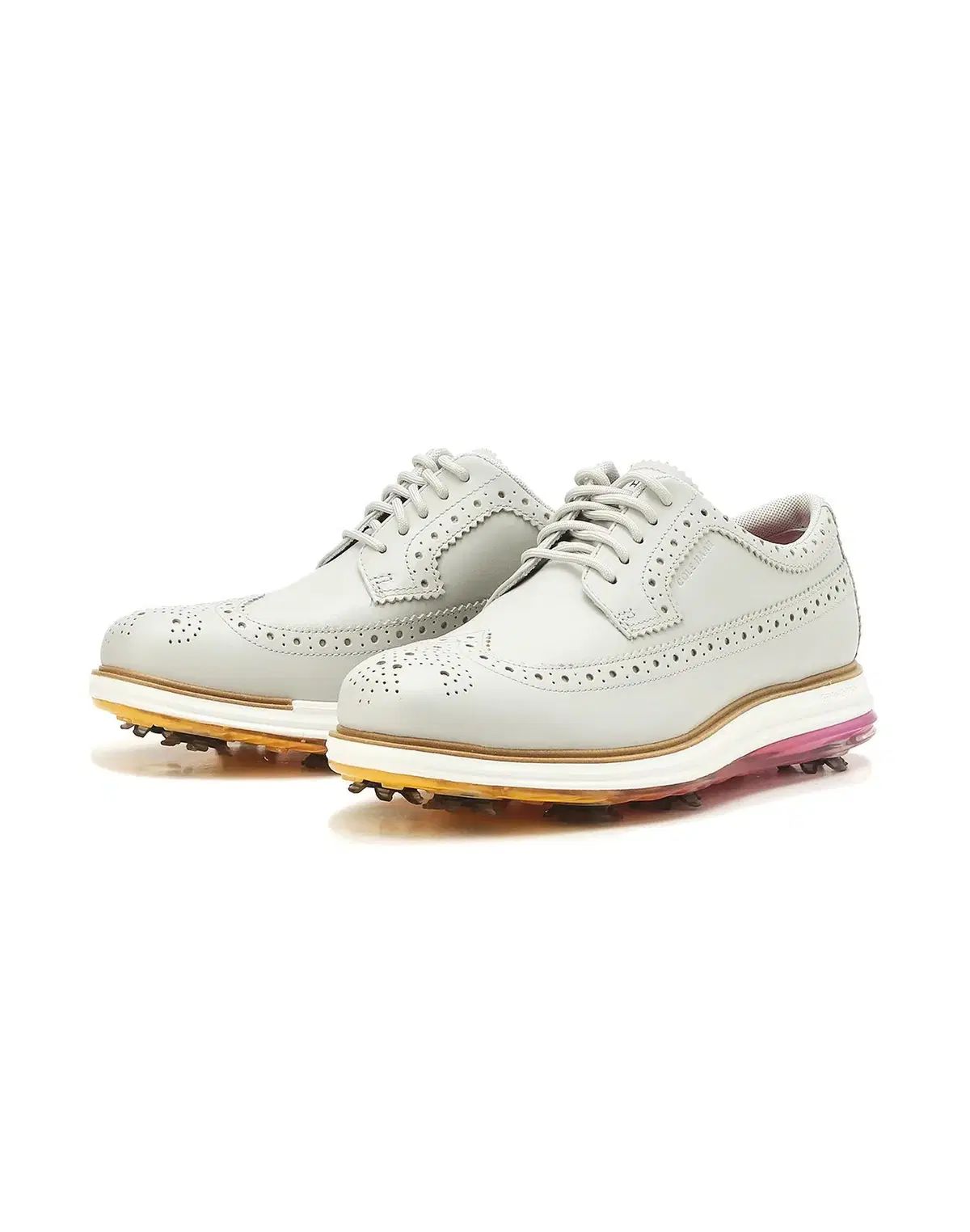 コールハーン レディース スパイク ウイングチップ ゴルフシューズ グレー 245