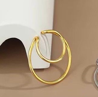 A 114 片思い 人間関係 縁結び 胸キュン効果 ゴールド ダブルリング イヤーカフ ピアリング ときめき 人と人をつなげる 恋愛運 お守り ループ リング 耳元 叶う g circle Ring 輪っか earring