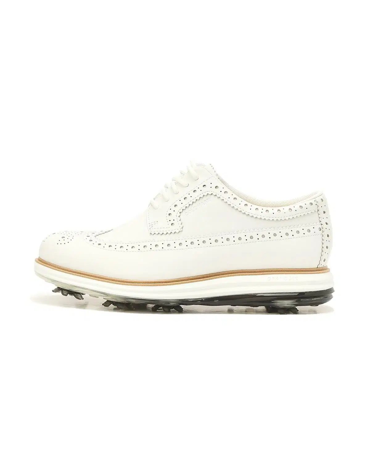 コールハーン レディース スパイク ウイングチップ ゴルフシューズ 白 235