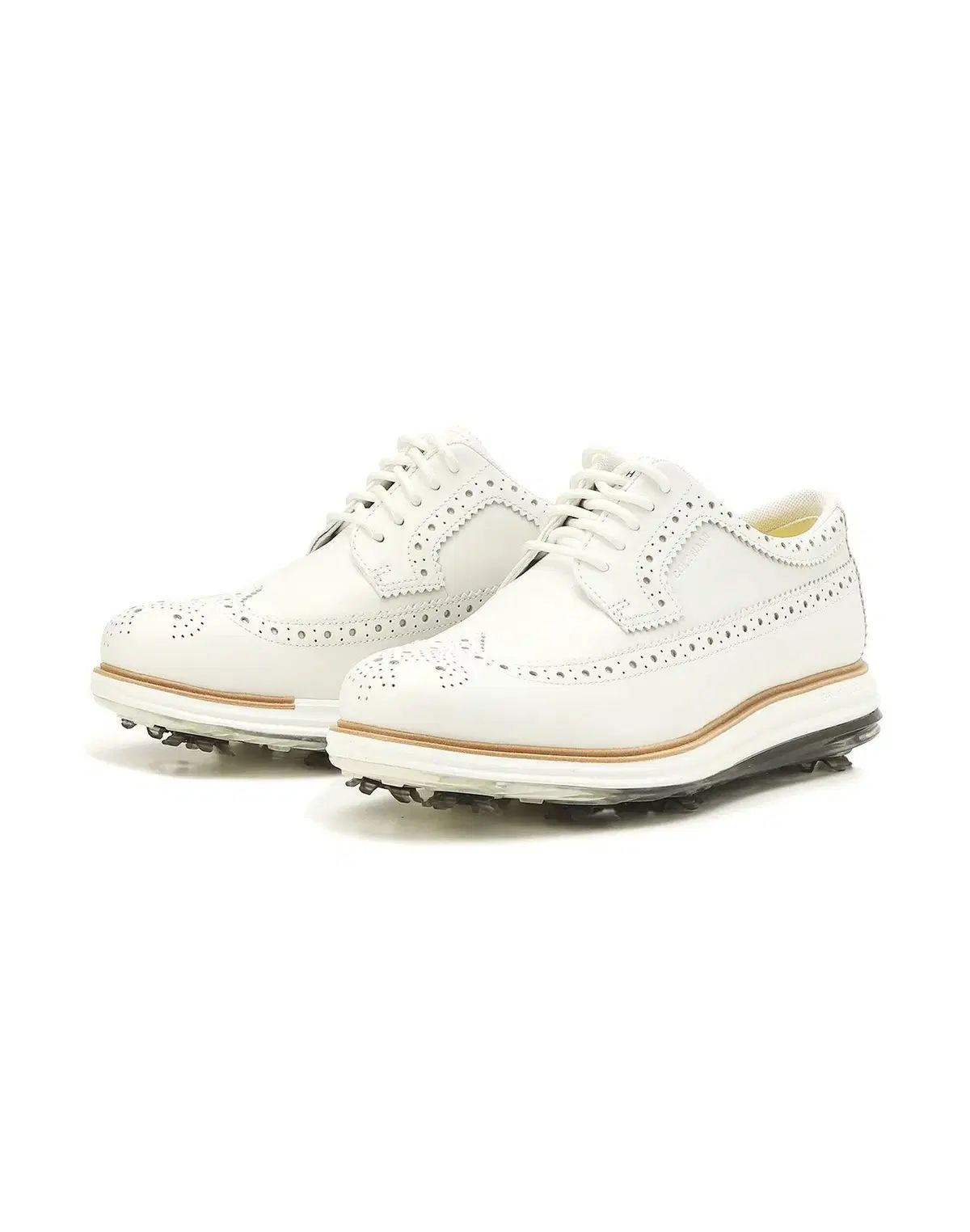 コールハーン レディース スパイク ウイングチップ ゴルフシューズ 白 235