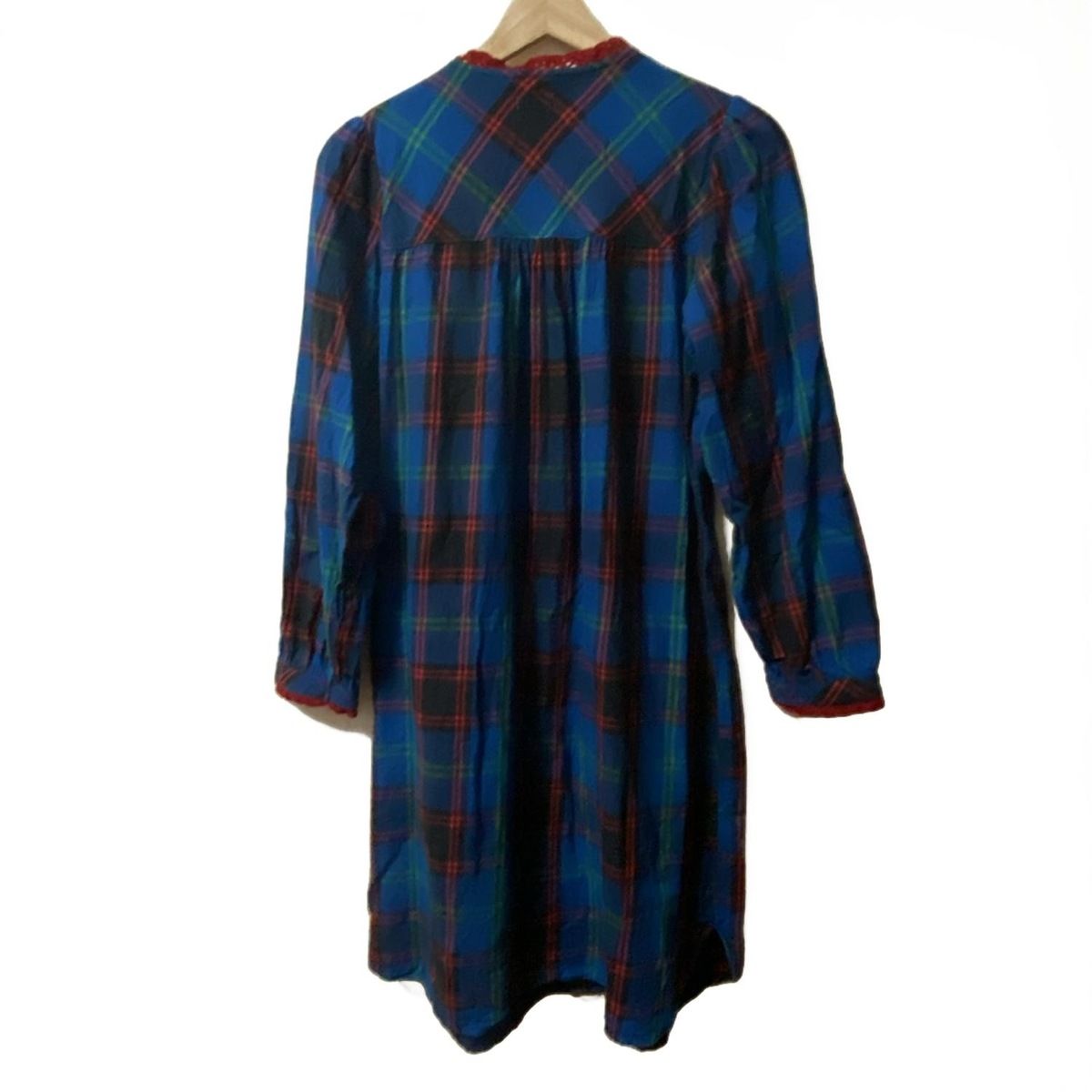 TSUMORI CHISATO ツモリチサト ワンピース サイズM レディース - ブルー×レッド×マルチ 長袖 ひざ丈 チェック柄 シャツワンピ SLEEP