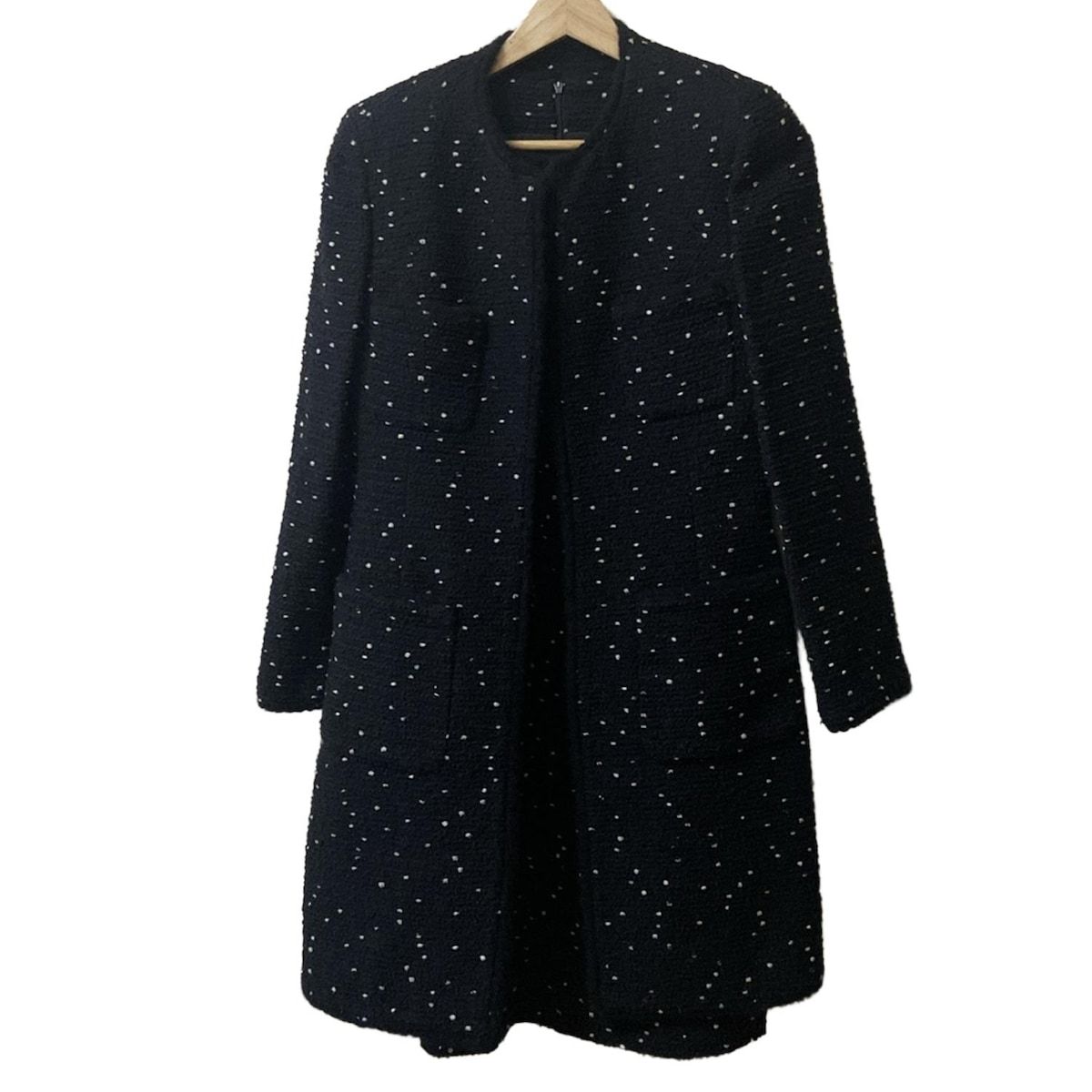 MAGGY ギンザマギー ワンピーススーツ レディース - 黒×白 ドット柄 MISS MAGGY ロング丈