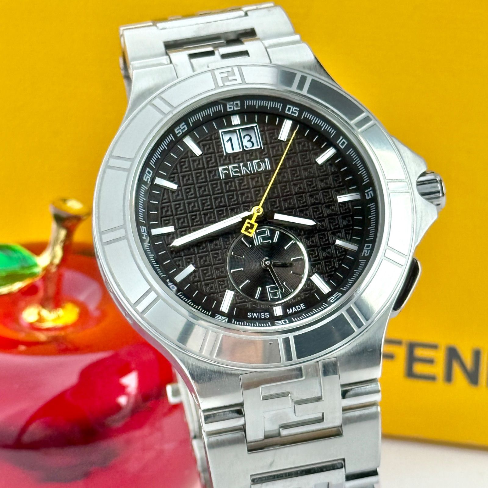 フェンディ ハイスピード 4700G デュアルタイム新品電池 メンズ 917