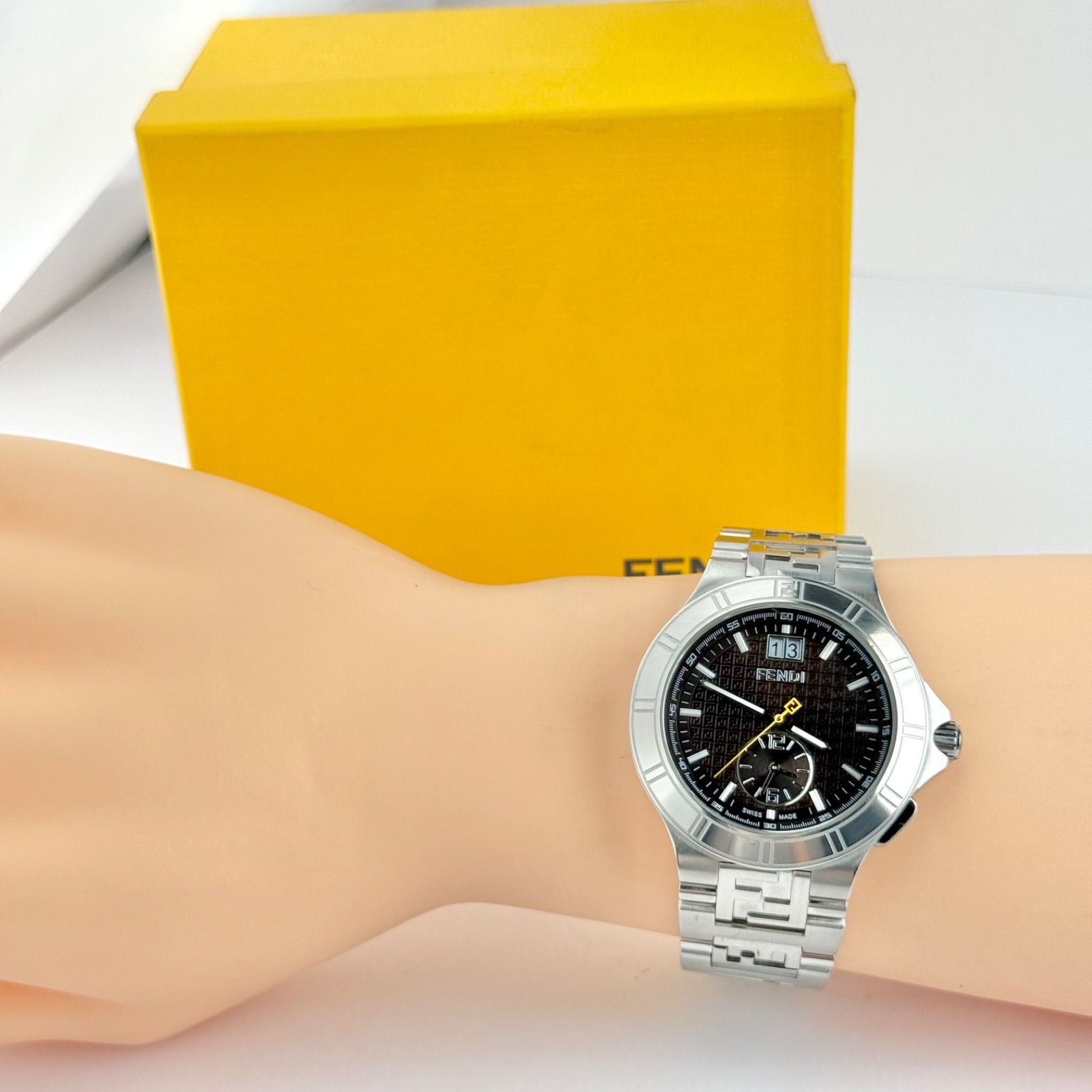 フェンディ ハイスピード 4700G デュアルタイム新品電池 メンズ 917