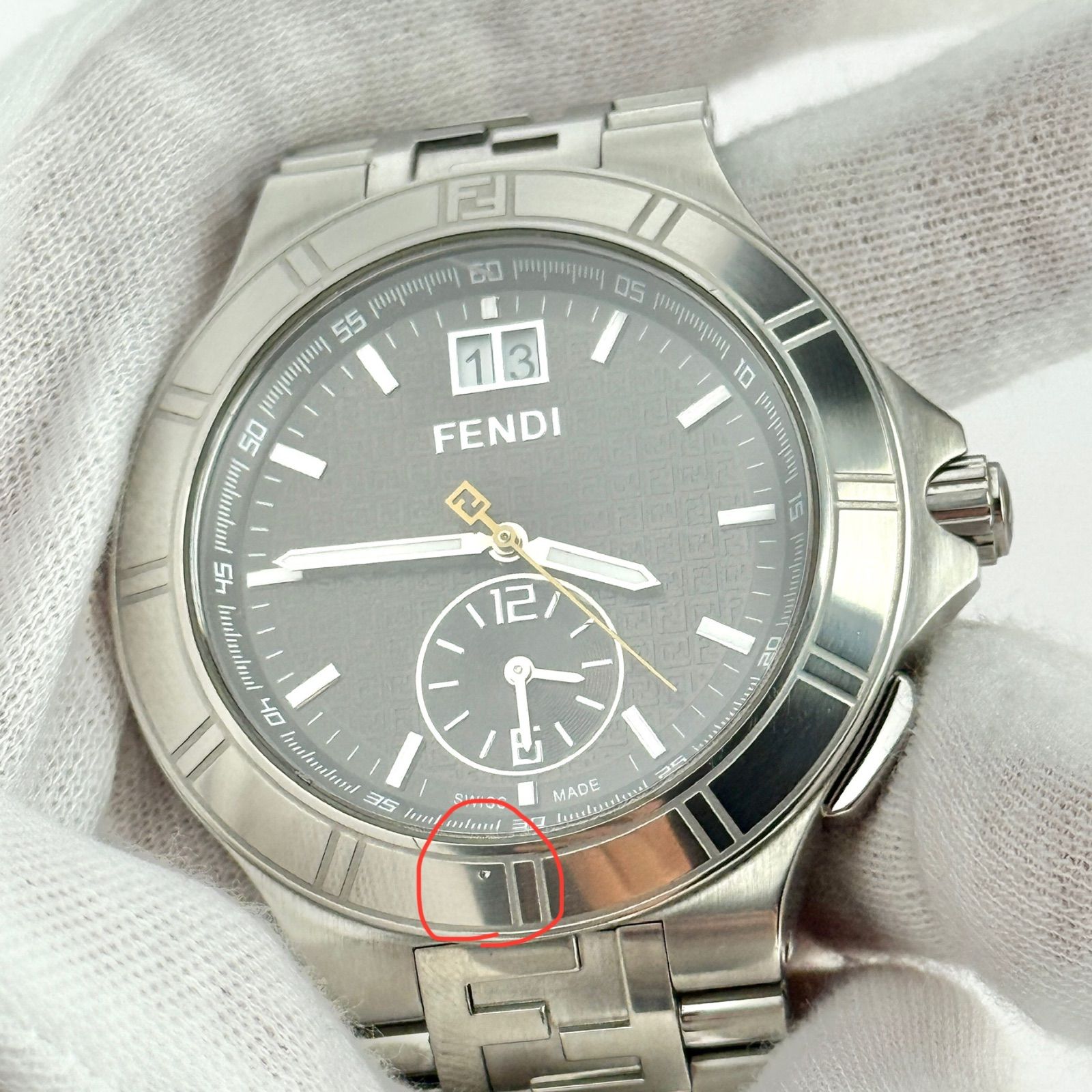 フェンディ ハイスピード 4700G デュアルタイム新品電池 メンズ 917  