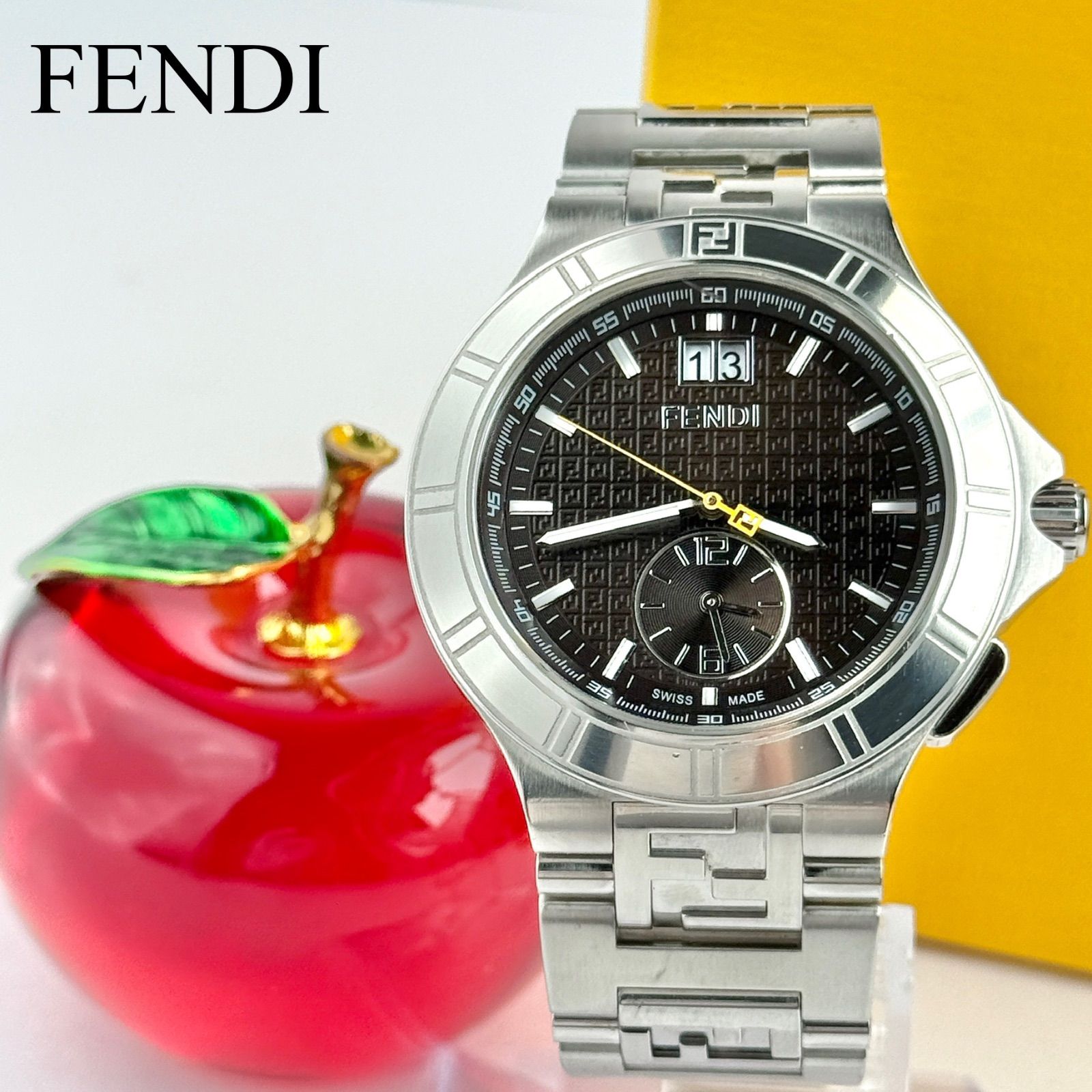 フェンディ ハイスピード 4700G デュアルタイム 電池 メンズ 917