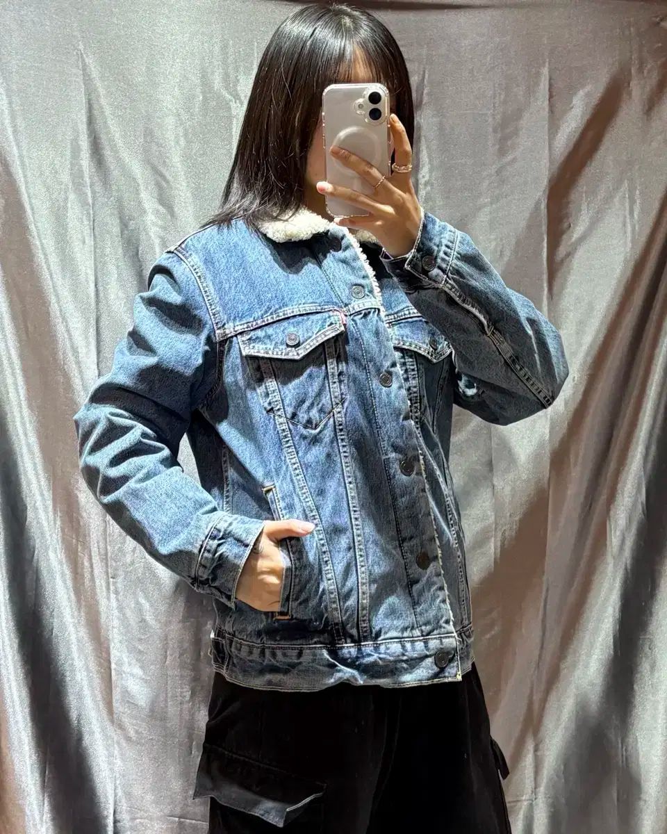 S リーバイス ツーポケット シープスキン カラ デニムジャケット