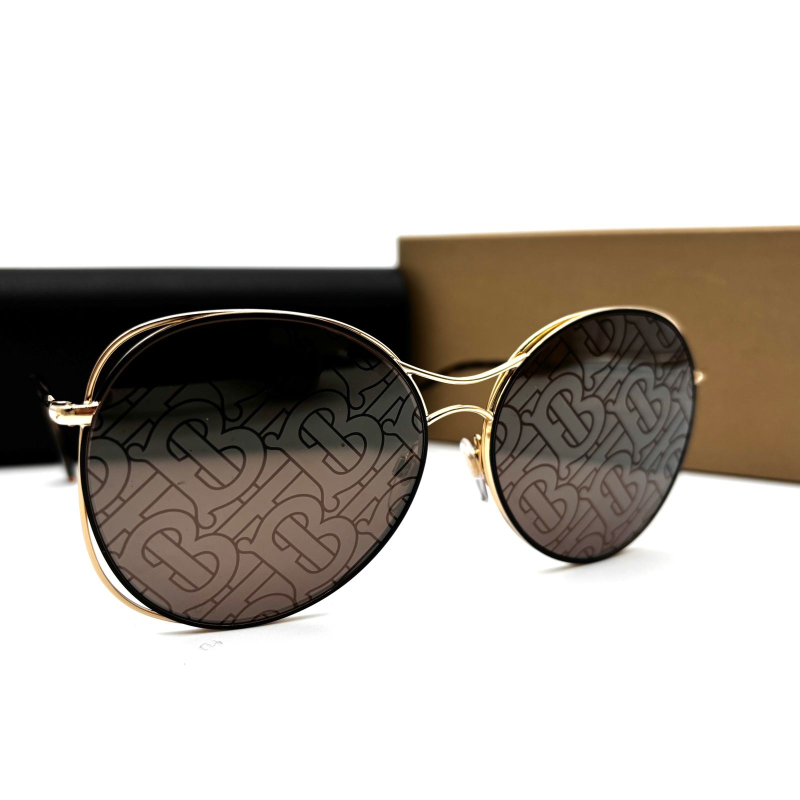 BURBERRY バーバリー サングラス TBモノグラム メンズ レディース 光沢 上質 ゴールド