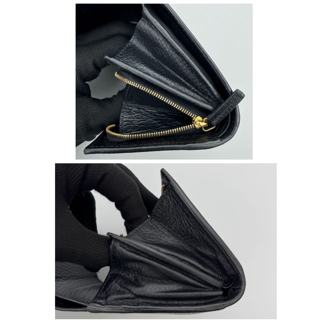 極美品　グッチ　三つ折り　マーモント　GG スプリーム　黒　PVC バイカラー ✨極美品✨グッチ 三つ折り マーモント GG スプリーム 黒 PVC バイカラー