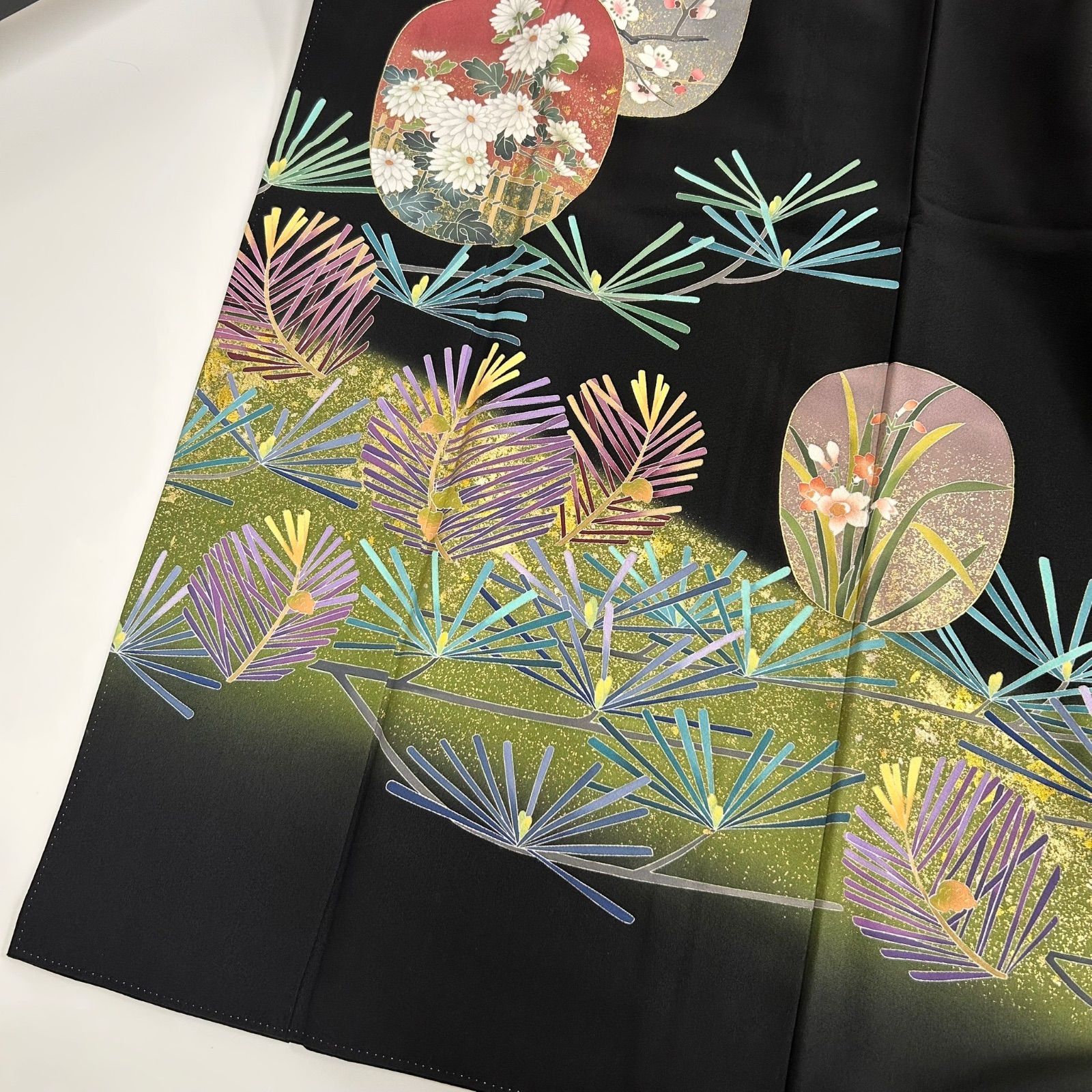 作家物 黒留袖 友禅 金彩 上品な染め 五つ紋 比翼 正絹 着物 MK-1143