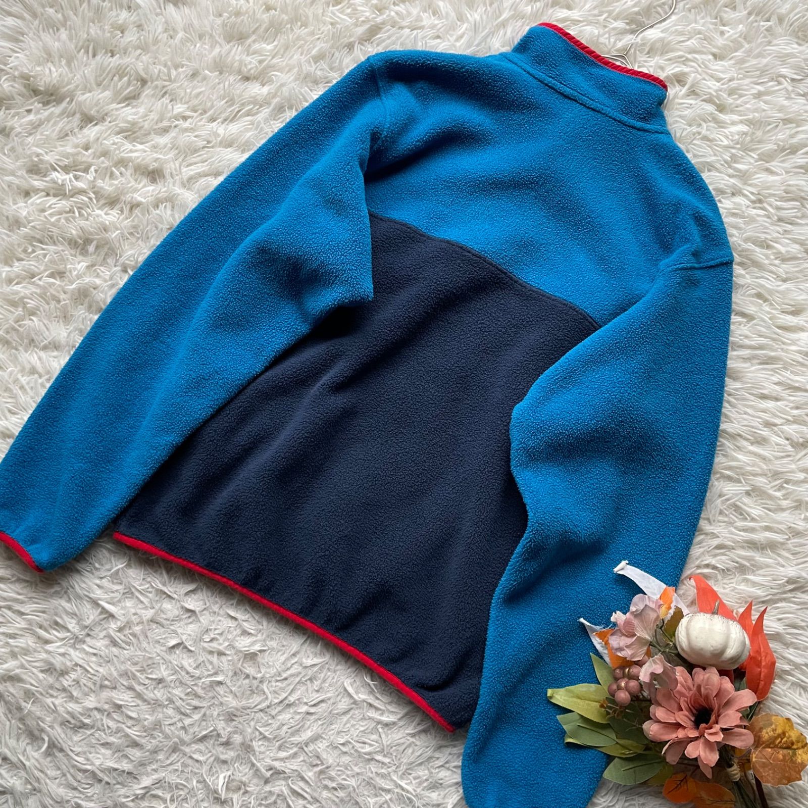 patagonia パタゴニア Synchilla Snap-T シンチラスナップT フリースプルオーバー XXL 16-18 ブルー 青赤 バイ