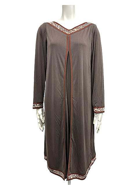 中古】LEONARD レオナール ワンピース レディース サイズ42 ブラウン