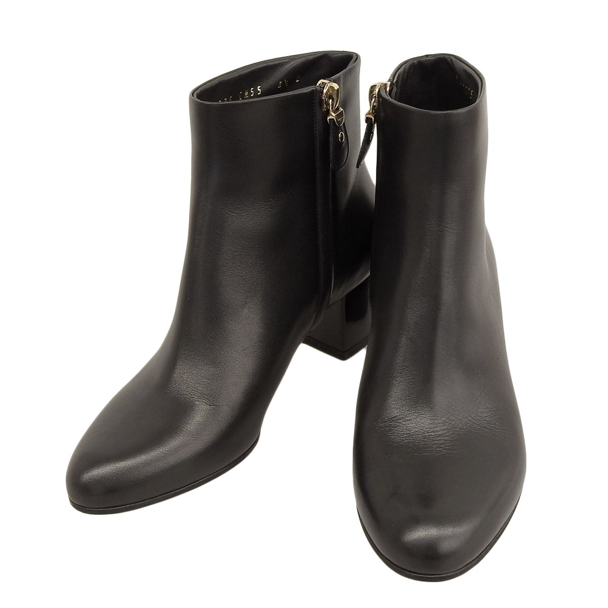 美品　フェラガモ　ショートブーツ　黒　37 フェラガモ ショートブーツ