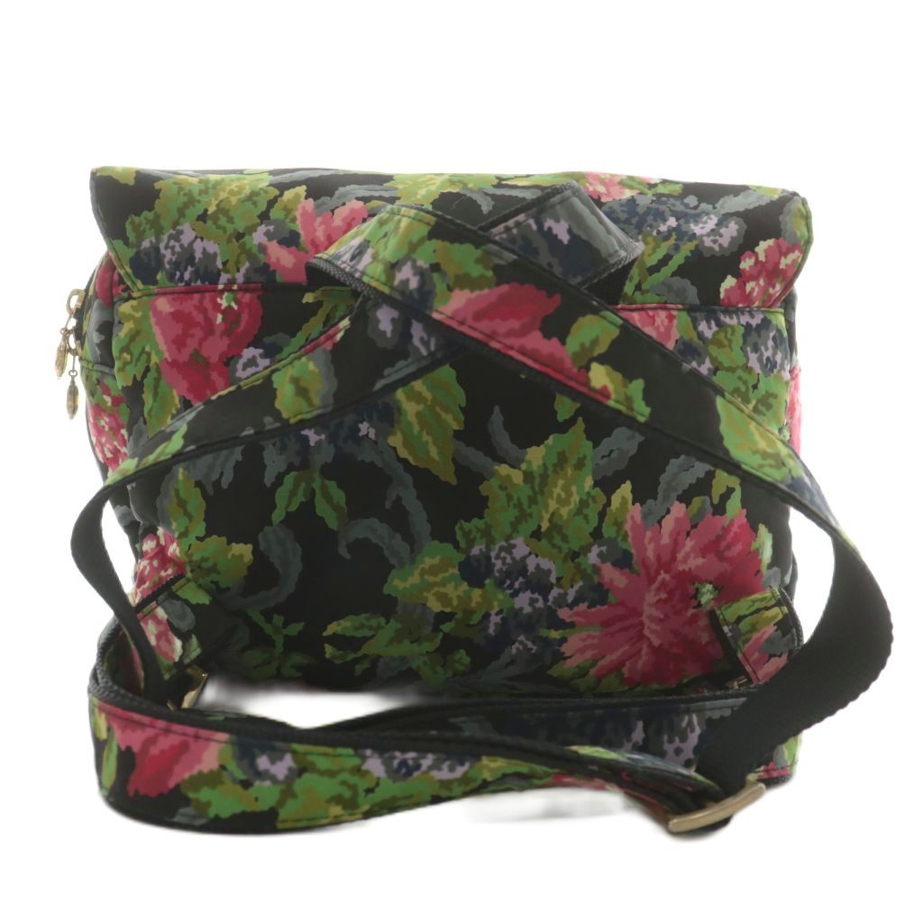 フェイラー FEILER リュックサック デイパッグ ナイロン 花柄 総柄 ロゴ 黒 ブラック マルチ XZ GY11