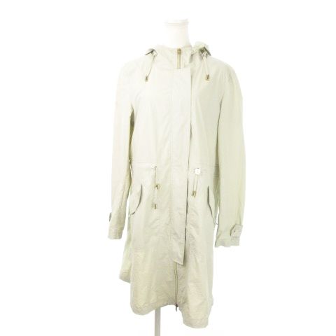 ヘルノ HERNO Rain Collection レインコート フーディ ロング ジップアップ ドロスト ナイロン 薄手 46 M ベージュ MN12 GY18