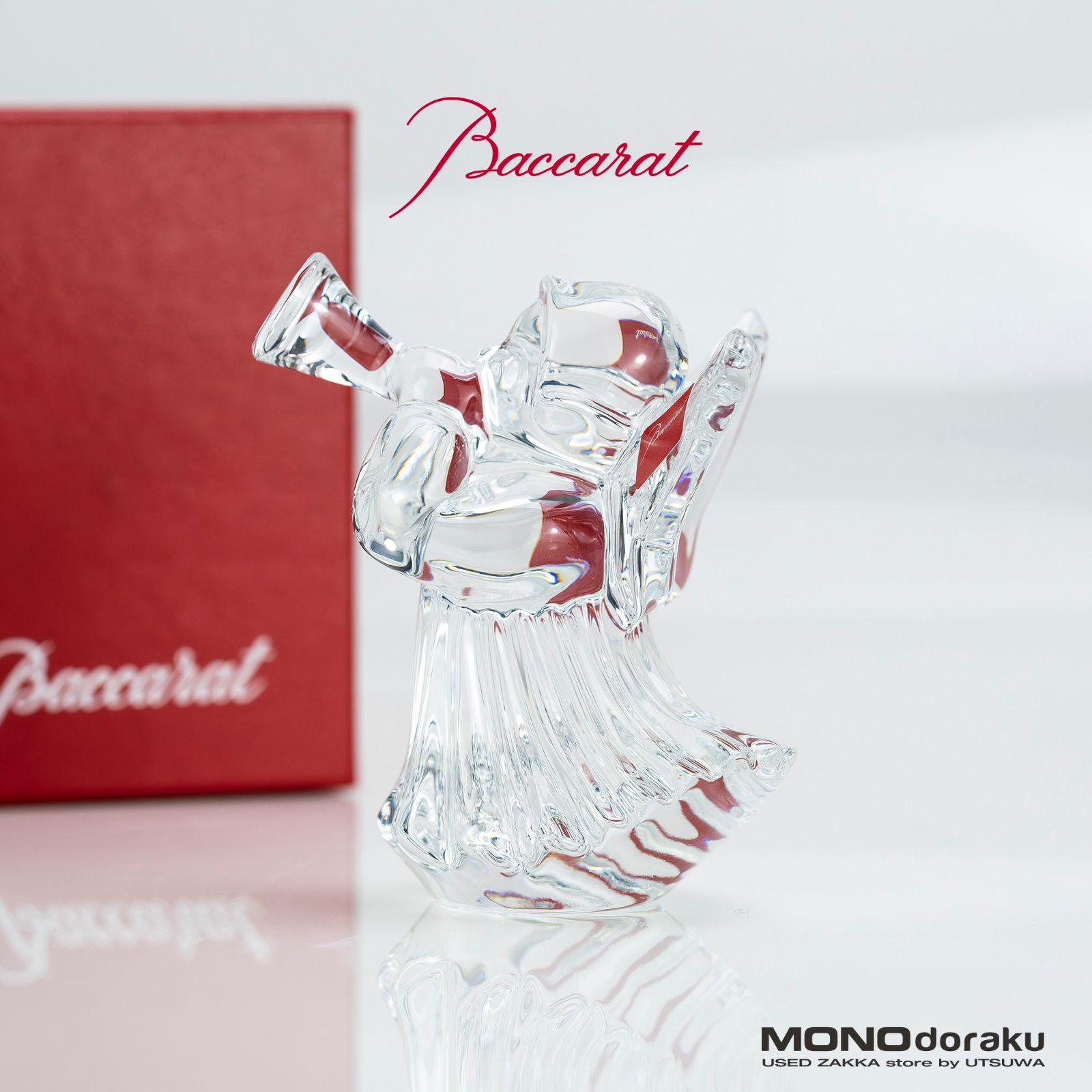 バカラ Baccarat クリスタル 置物 ラッパを吹く天使 エンジェル
