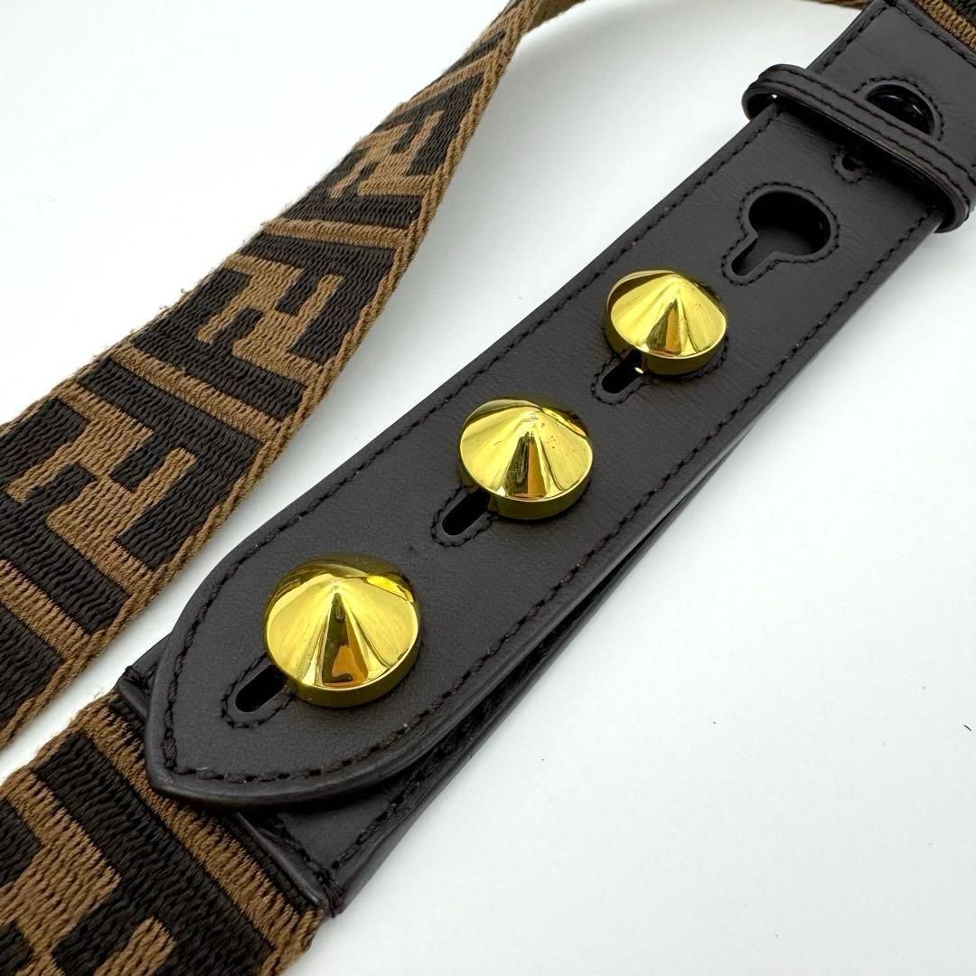 【魅力的な】 FENDI フェンディ ショルダーストラップ ストラップユー ズッカ ナイロン 茶 ブラウン