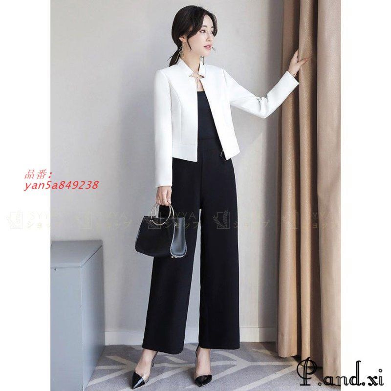パンツスーツ セットアップ ガウチョパンツ ジャケット 無地 レディース 入学式 フォーマル お出かけ カジュアル スーツ 結婚式春秋 yan5a849238