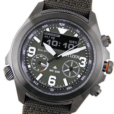 シチズン CITIZEN メンズ腕時計 プロマスター ランド エコ ドライブ コンビネーションウオッチ JV1005-02W エコドライブ カーキ