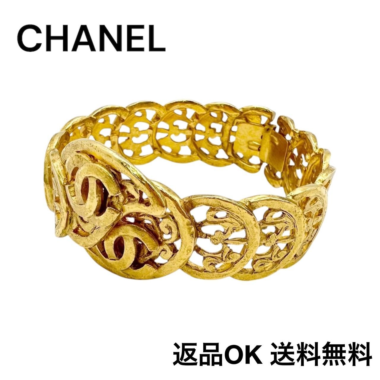 CHANEL シャネル ココマーク バングル 95年 ブレスレット ヴィンテージ 95 A ゴールド フランス製 D