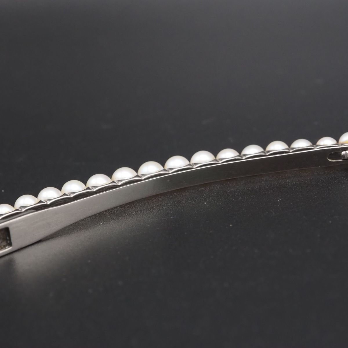  H 801 本真珠 4.4-5.5 mm 17珠 パール ヘアピン クリップ デザイン シルバー バレッタ 髪飾り 誕生石 その他 ヘアアクセサリー