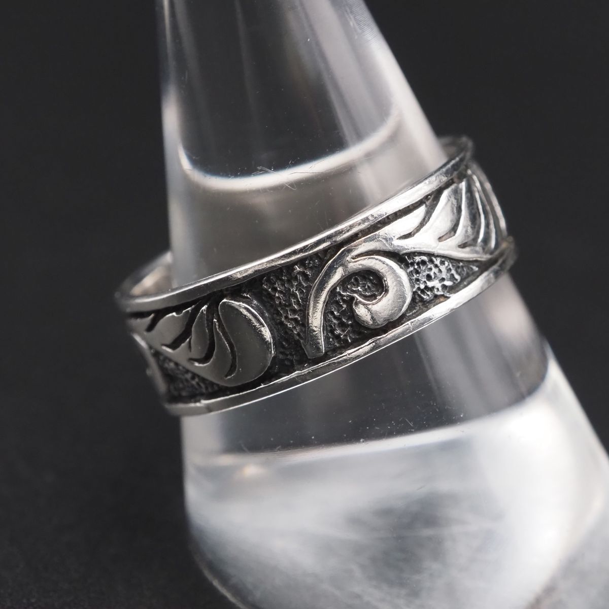 ヴィンテージ silver製 細め印台デザイン シルバーリングL417 H658 ヴィンテージ SILVER刻印 リング デザイン シルバー 指輪 11号