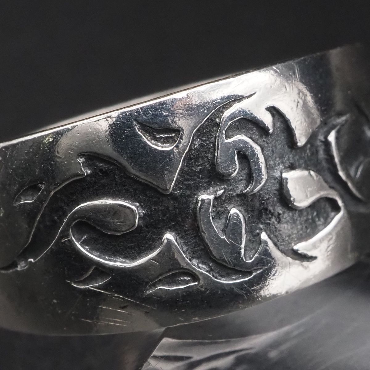 silver刻印 H613 ヴィンテージ SILVER925刻印 リング 彫刻 デザイン シルバー 指輪