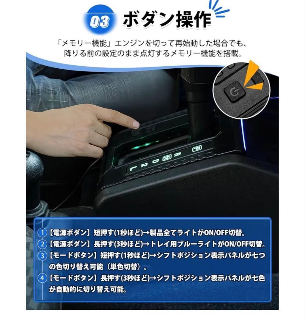 JB64W ジムニーシエラ JB74W LEDシフトゲートパネル AT車限定7色