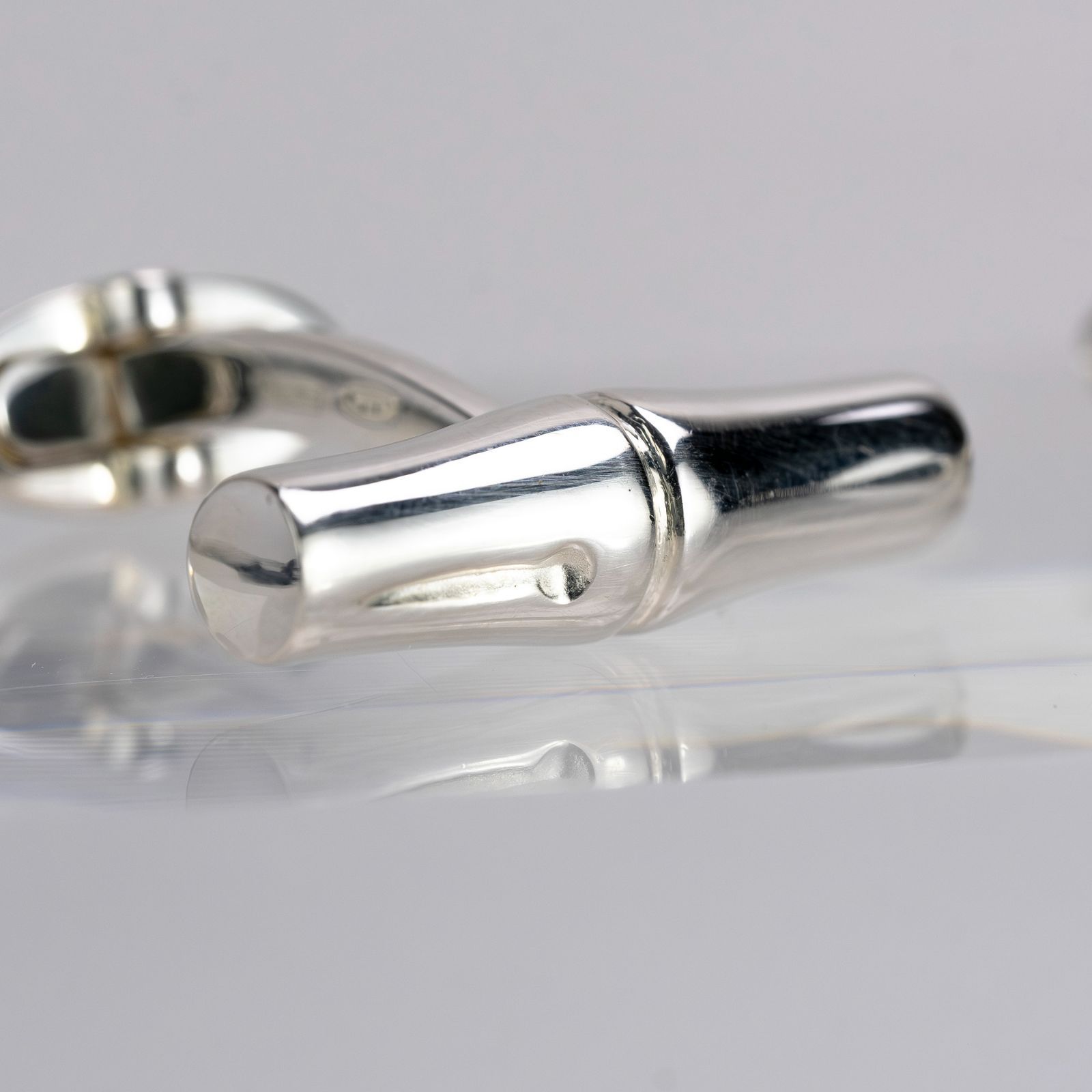 グッチ GUCCI カフス シルバー925 バンブーモチーフ カフリンクス